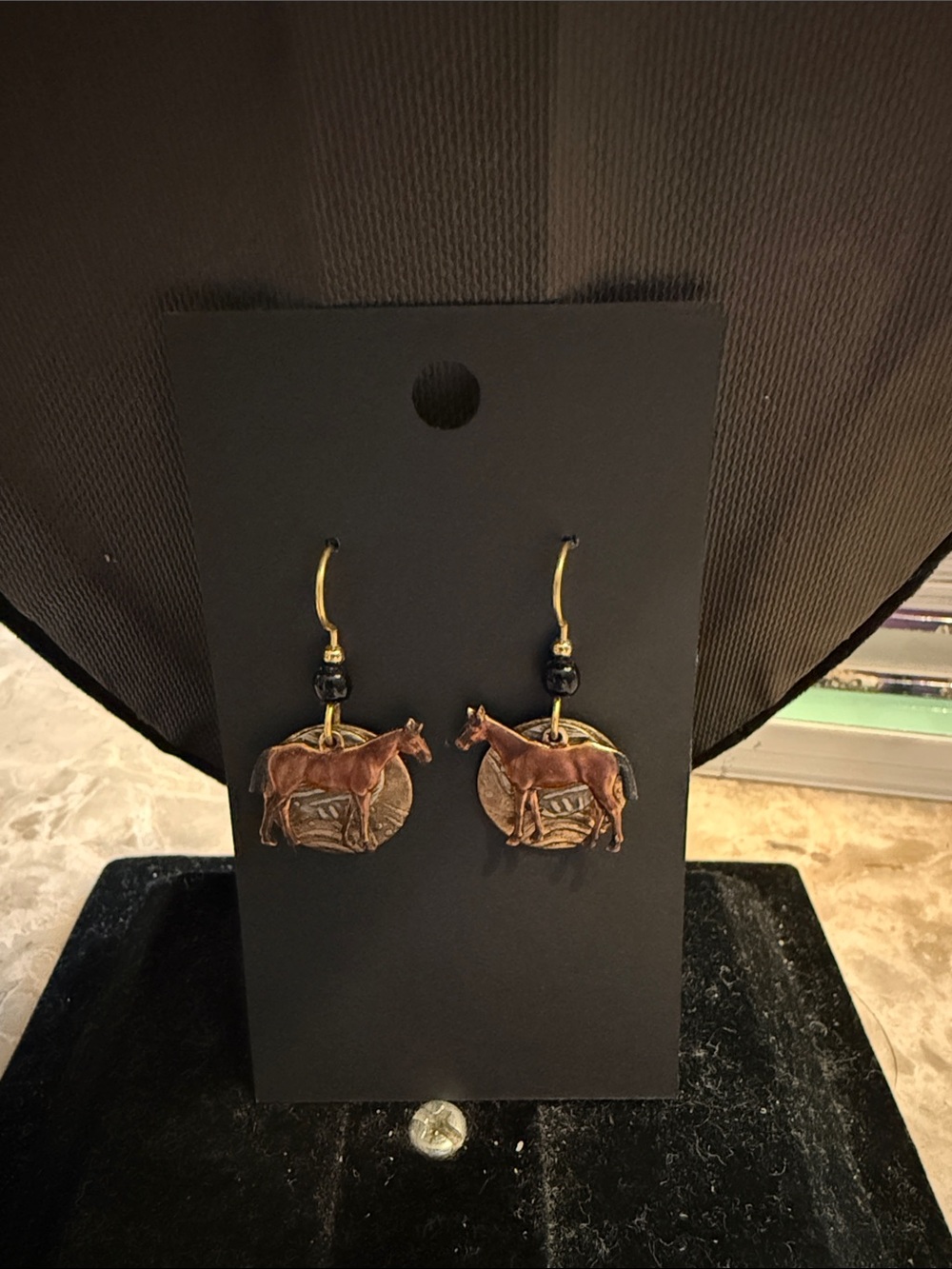 Vintage Silver Forest NWOT gold, plated, and copper earrings pierced horse theme